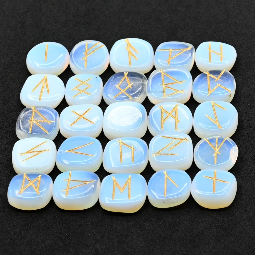 Opalite Rune Stones Set (Premium)