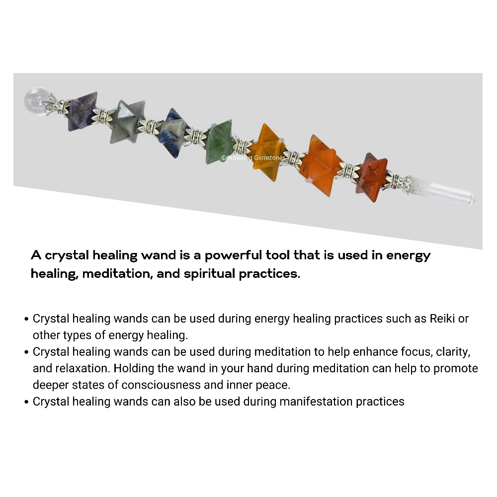 Chakra Merkaba Healing Crystal Wand