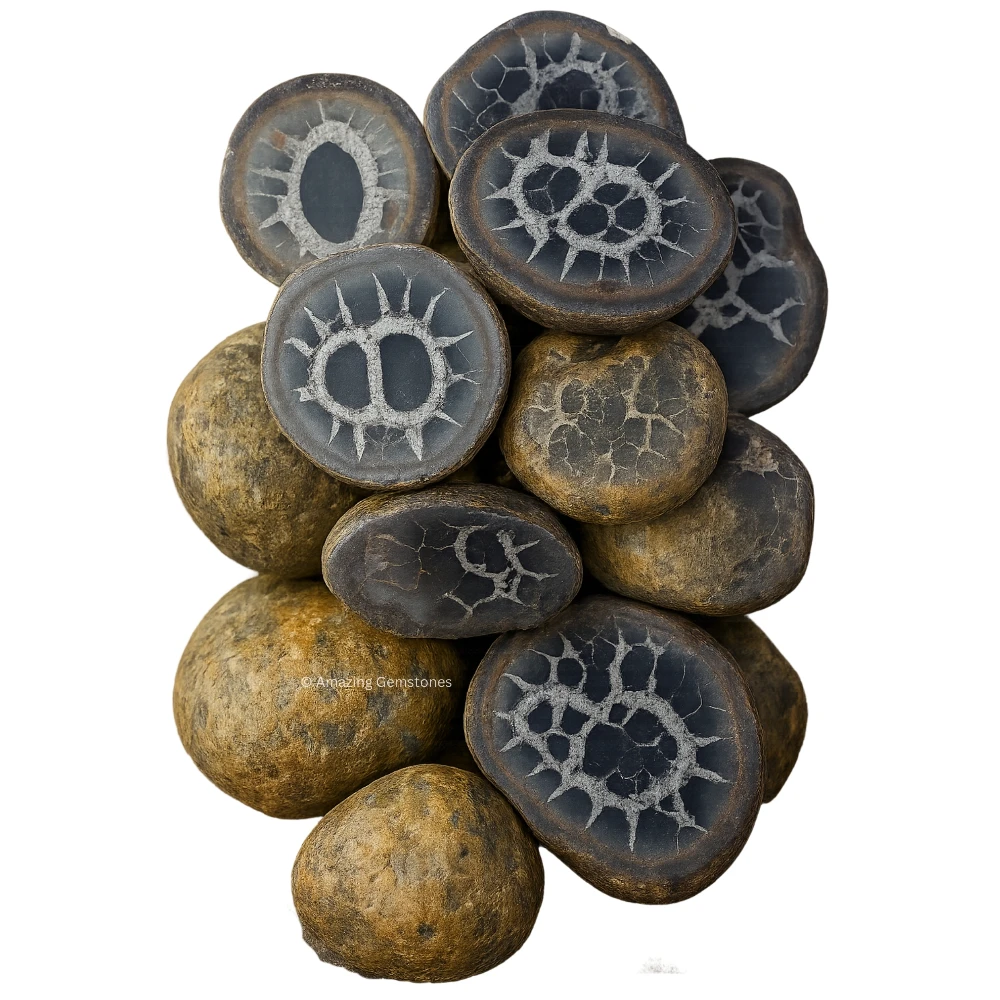 Septarian Nodules Crystal Mineral Specimen Peck of 2 (Medium)