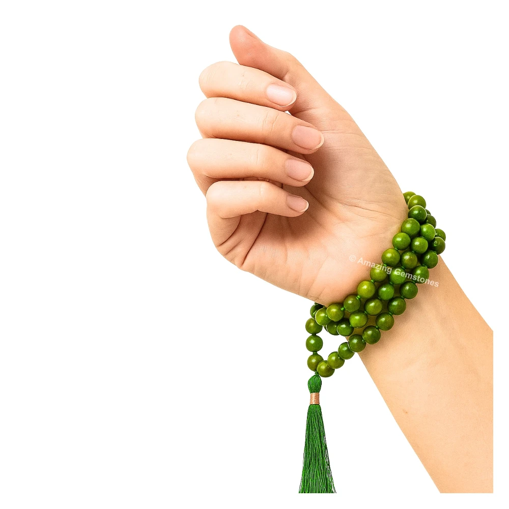 Green Jade Mala (Hand Knotted)