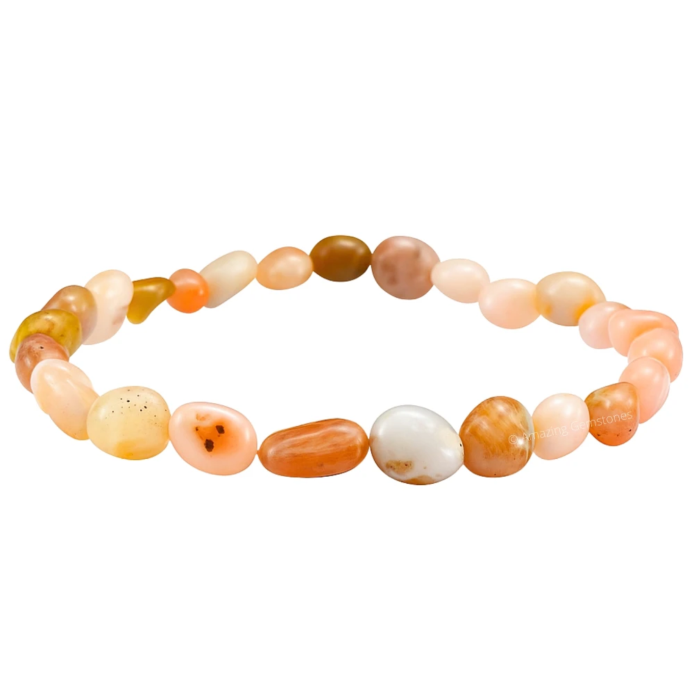 Rhodochrosite Tumbled Stone Bracelet (Stretchable)