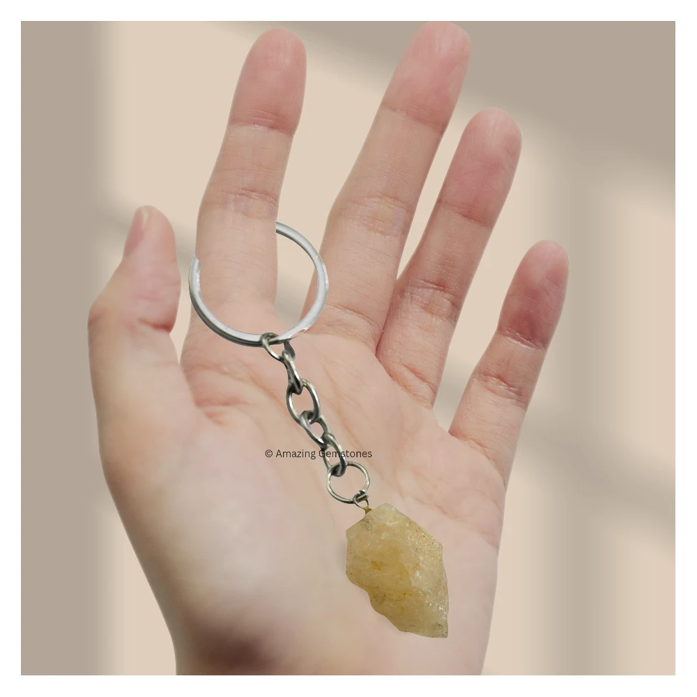 Yellow Aventurine Keychain Keys Holder (Raw)