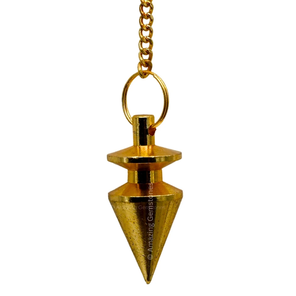 Copper Metal Pendulum - Gold Cone with Ring Plate (MP04)