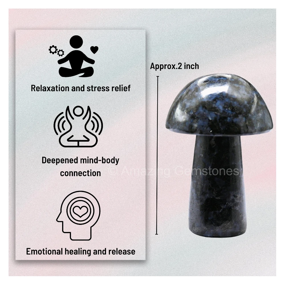 Indigo Gabbro Crystal Mushroom