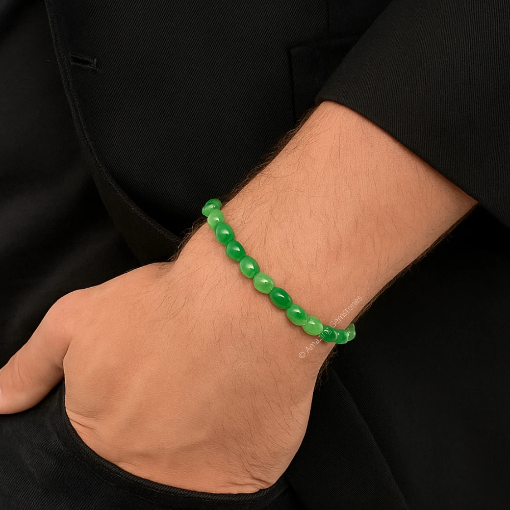 Green Aventurine Tumbled Stone Bracelet (Stretchable)
