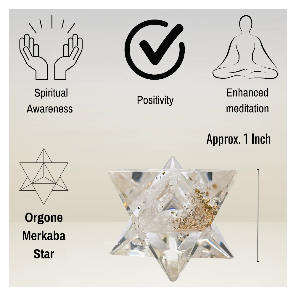 Clear Quartz Orgone Merkaba - 1 Inch