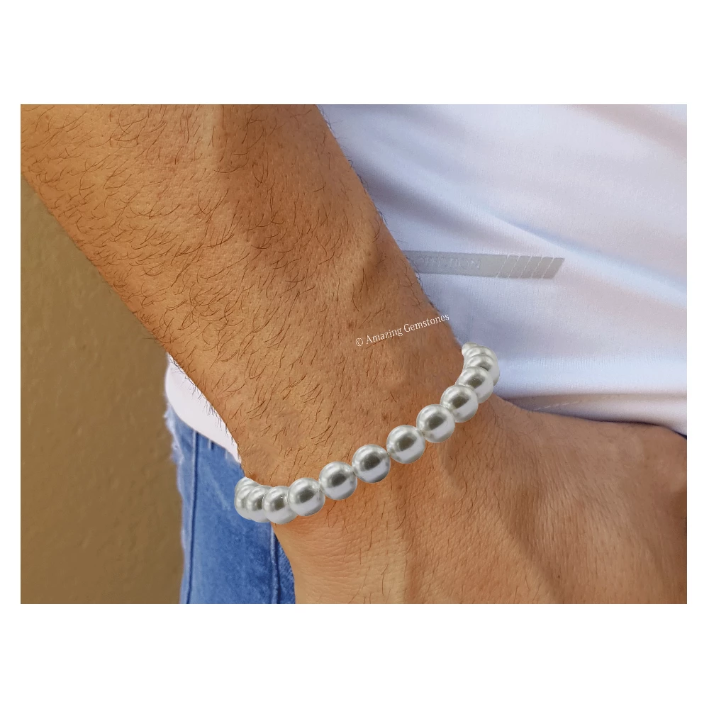 White Pearl Bracelet (Strechable)
