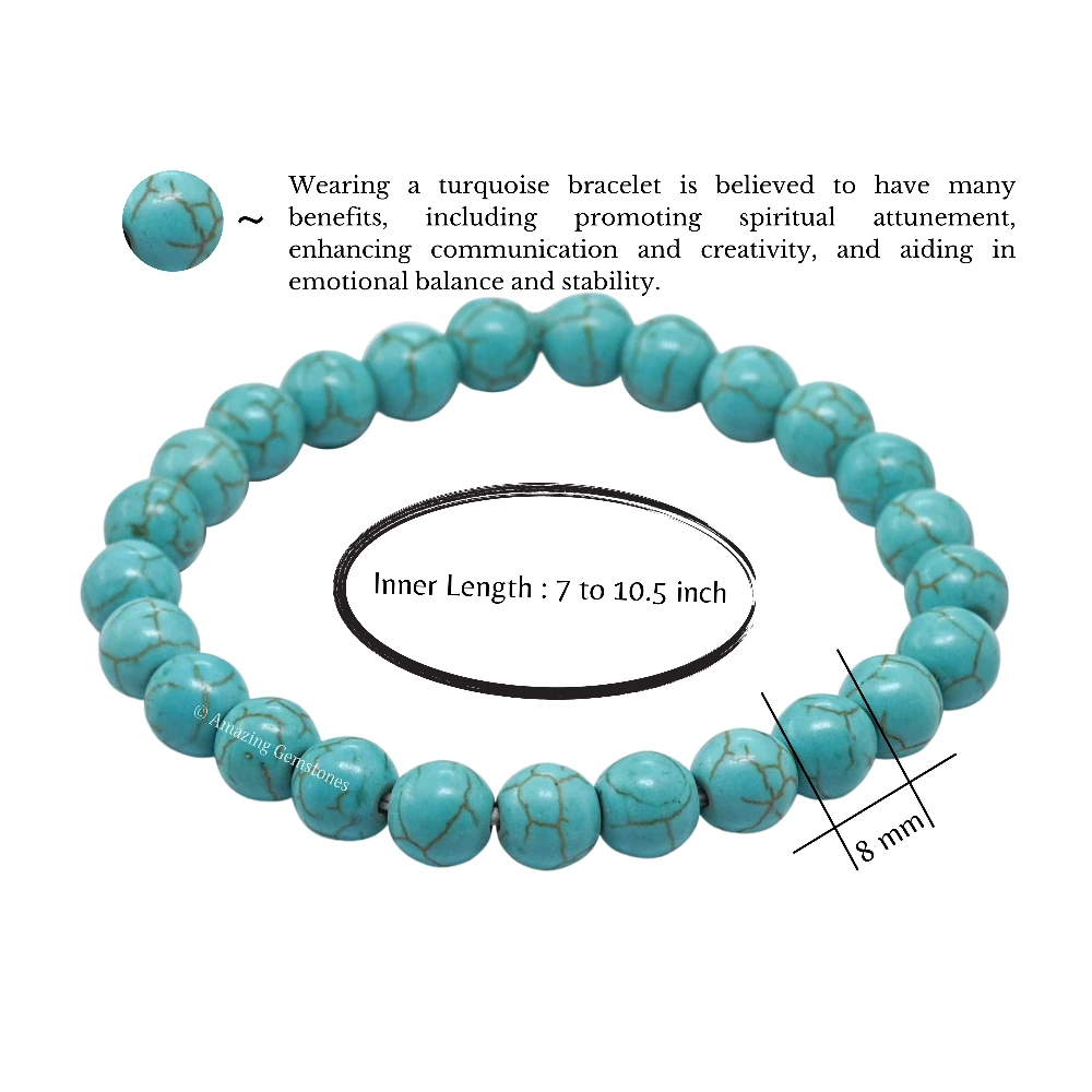 Manmade Turquoise Bracelet (Strechable)