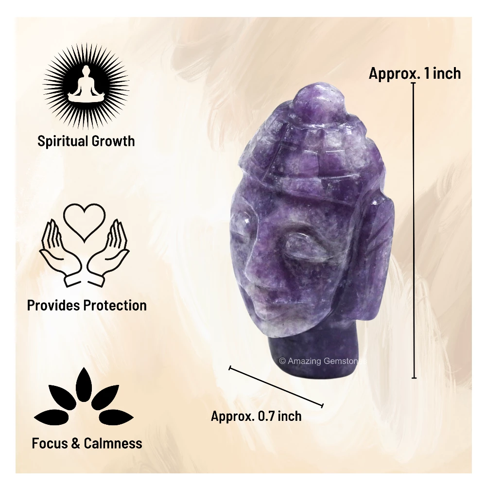 Lepidolite Buddha Head