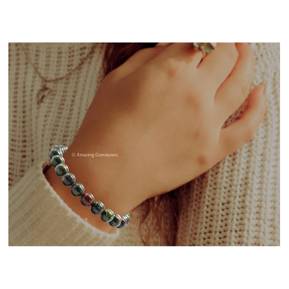 Dragon Bloodstone Bracelet (Strechable)