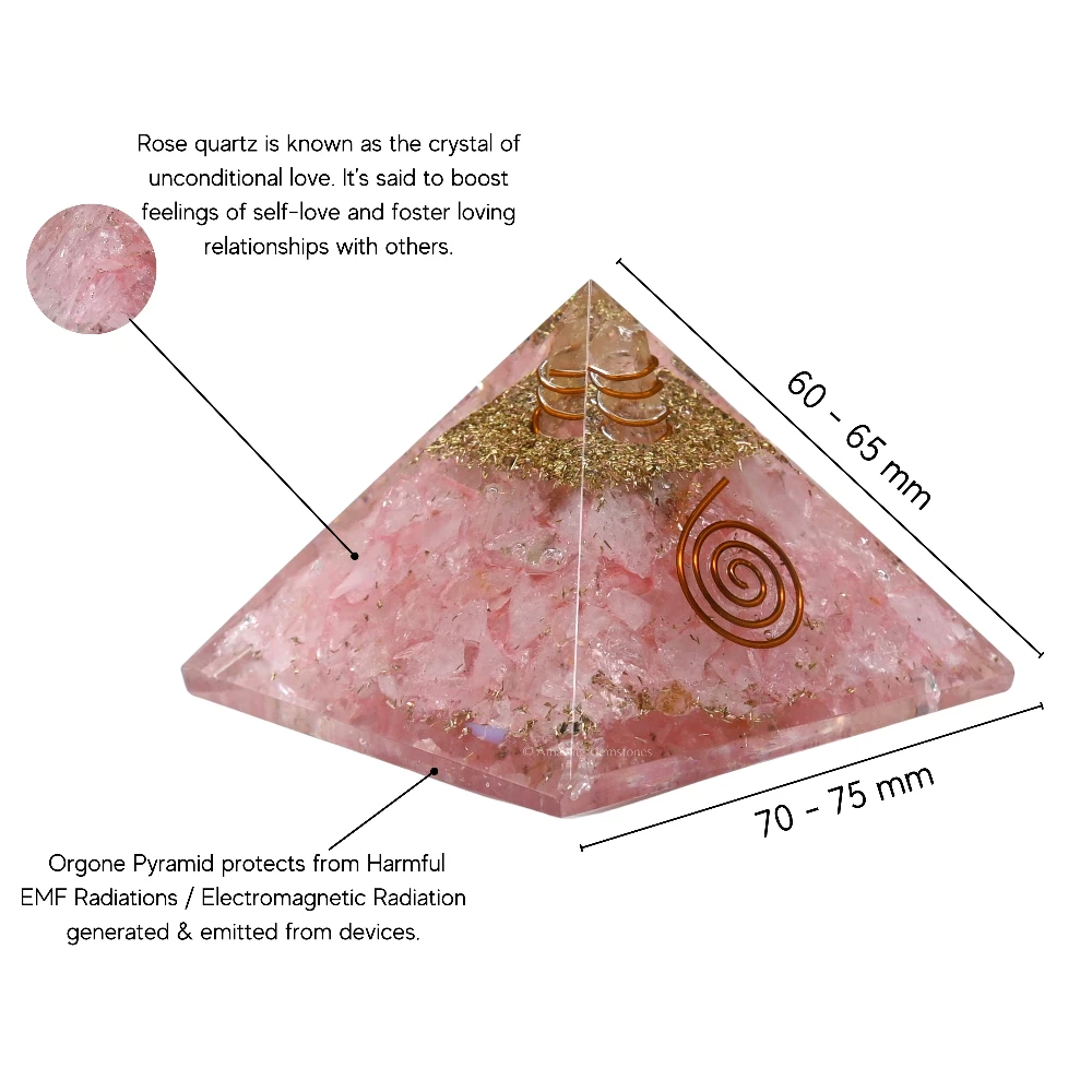 Rose Quartz Orgone Pyramid