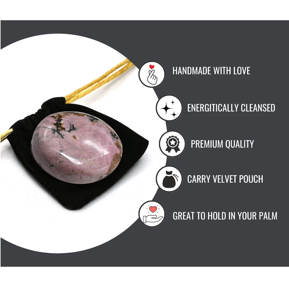 Rhodonite Palm Stone
