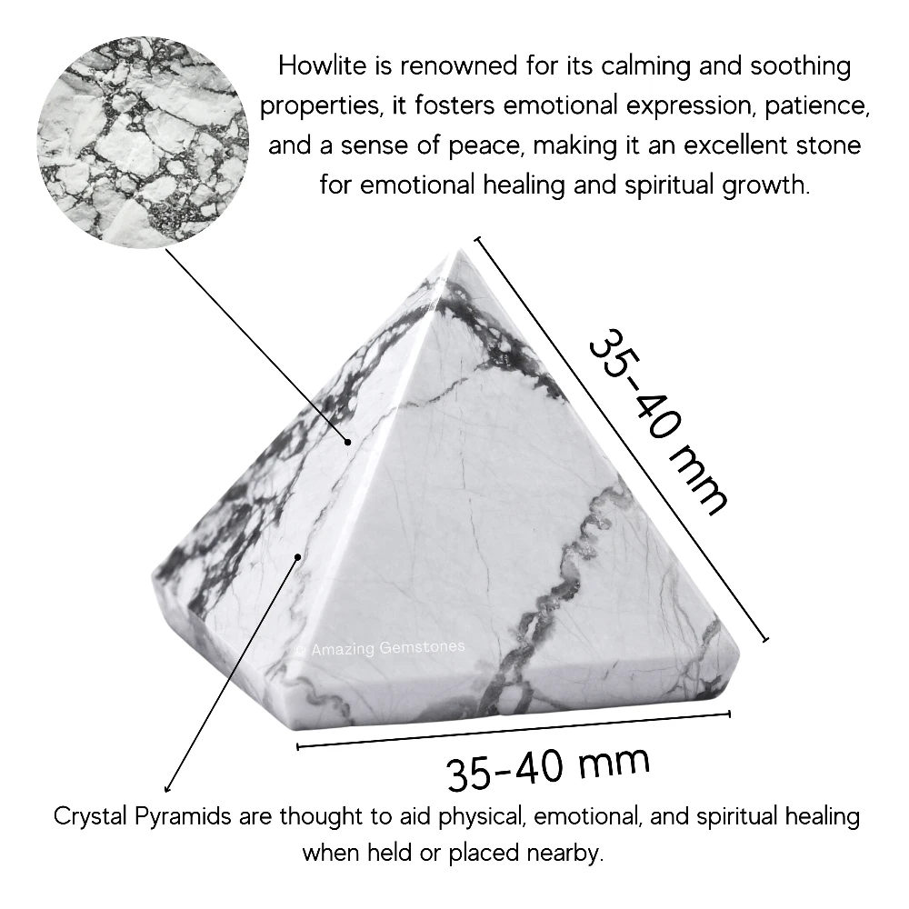 Howlite Pyramid (1.5 Inch)