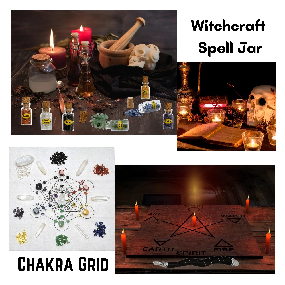 Spell Jars Kit for Witchcraft Supplies  - Premium Set of 17
