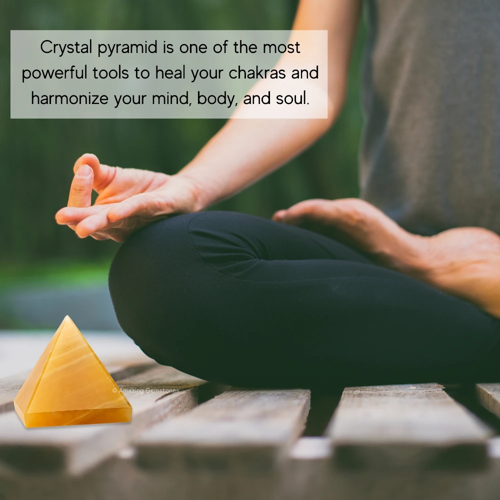 Yellow Calcite Pyramid (1.5 Inch)