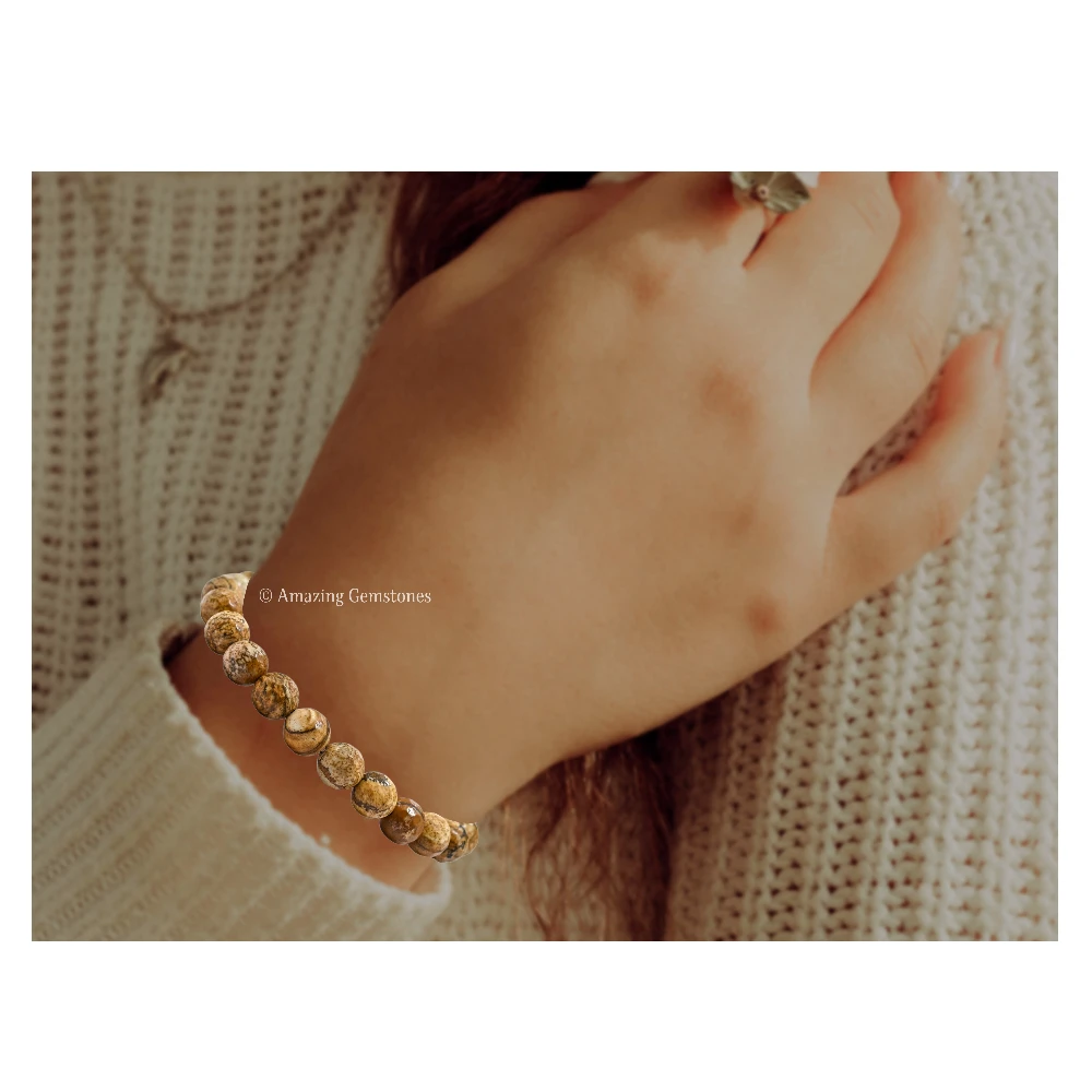 Picture Jasper Bracelet (Faceted-Stretchable)