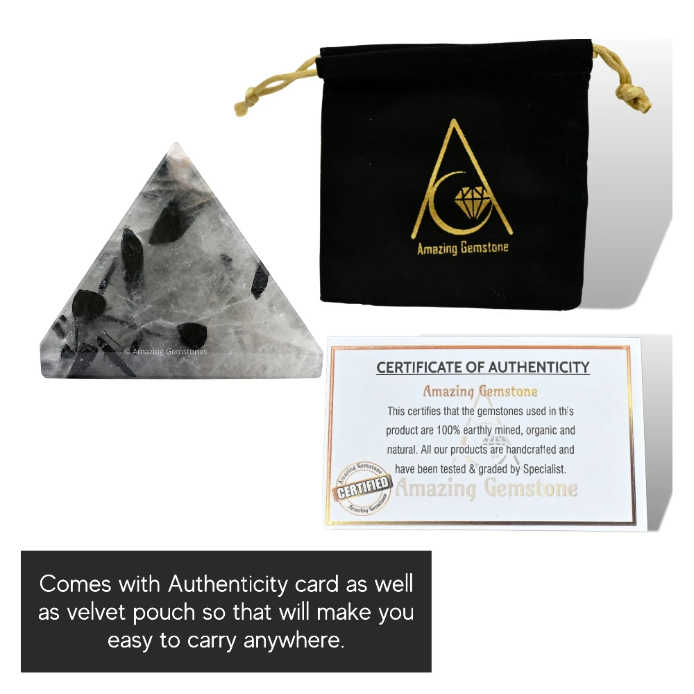 Black Rutilated Quartz Pyramid (1 Inch)