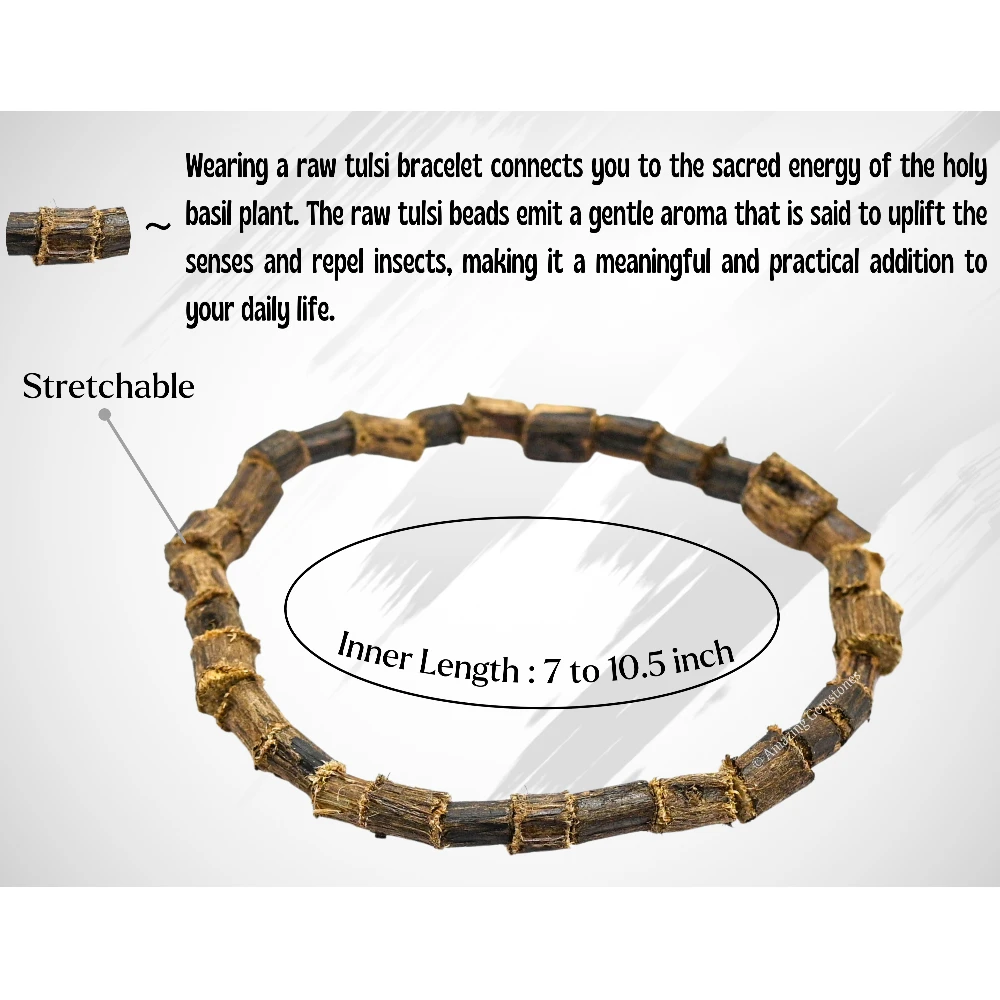 Raw Tulsi Mosquito Repellent Bracelet Set with Essential Oil (Pack of 2, Adult)