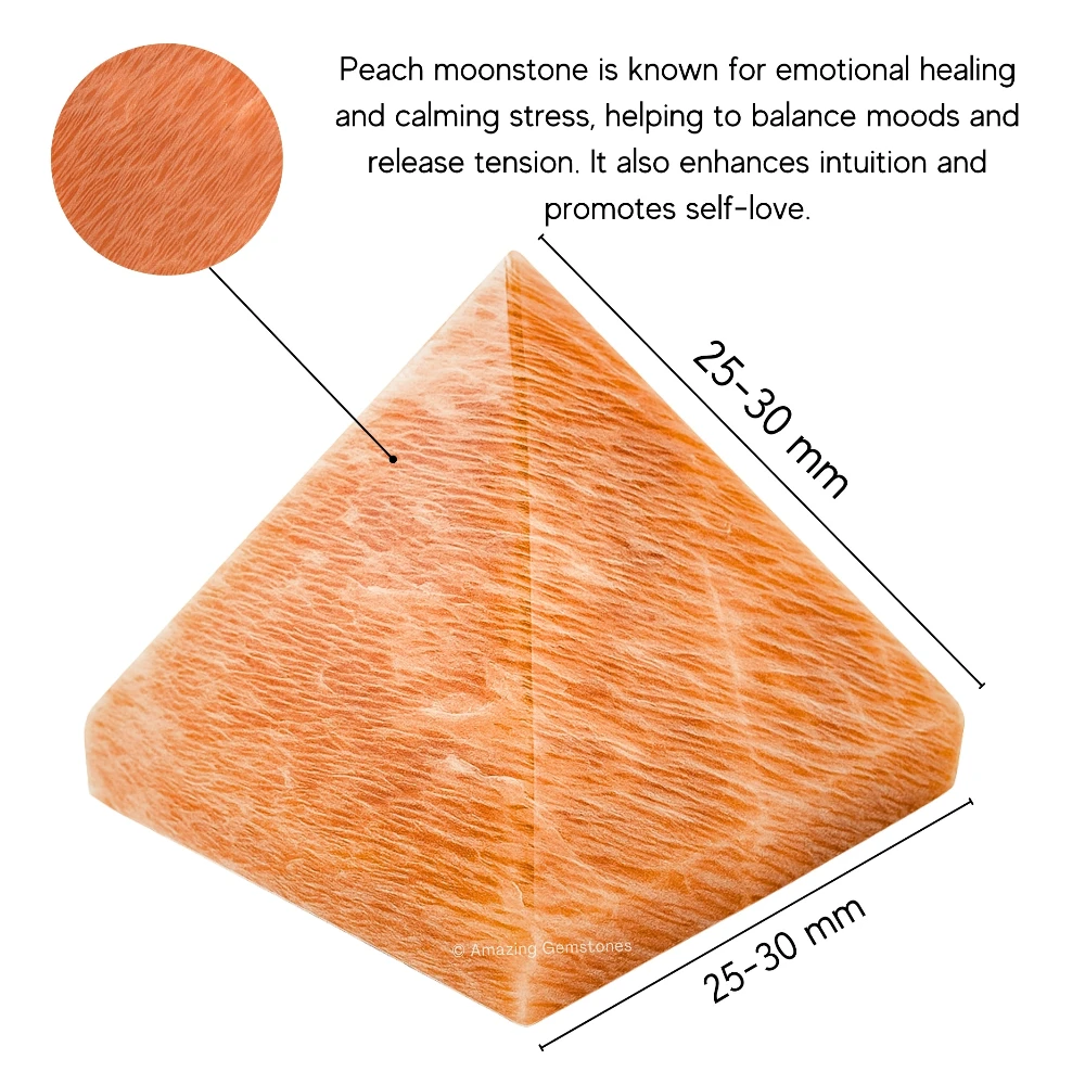 Peach Moonstone Pyramid (1 Inch)