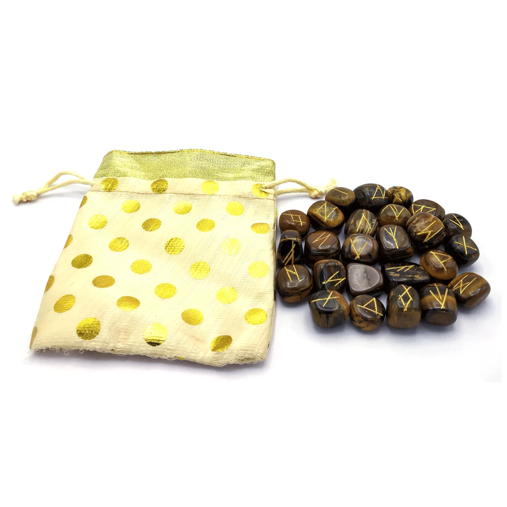 Tiger Eye Rune Stones Set
