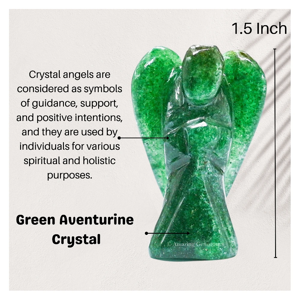 Green Aventurine Angel Figurine (1.5 Inch)