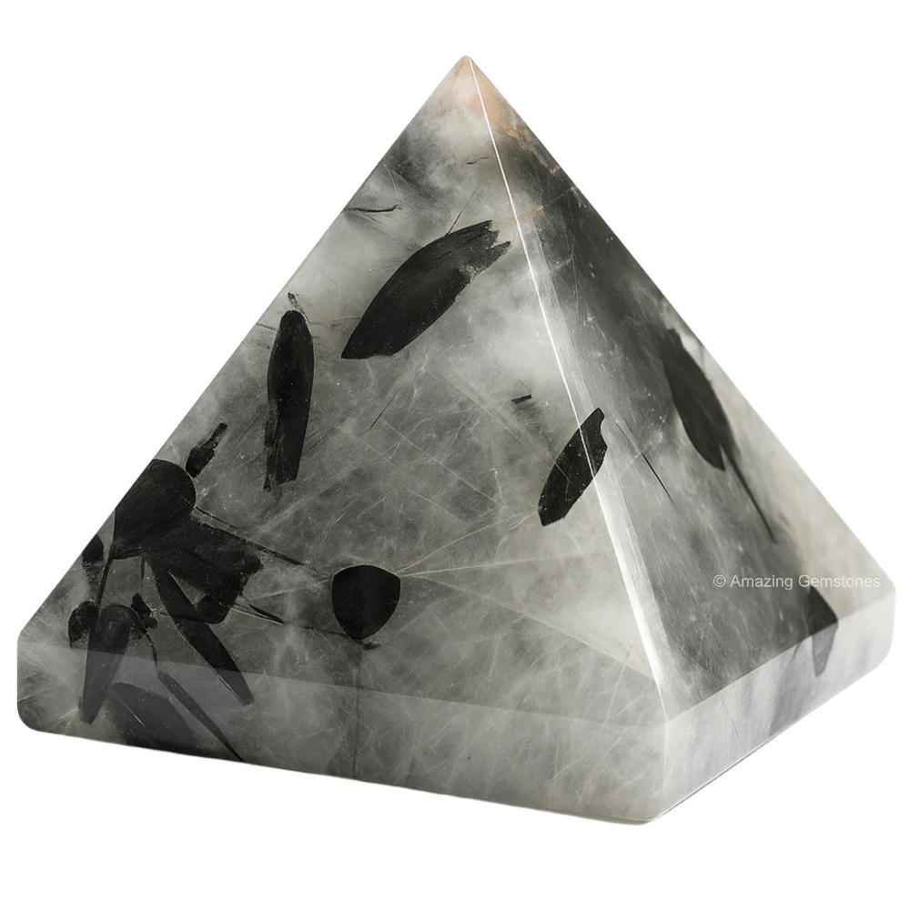 Black Rutilated Quartz Pyramid (2 Inch)