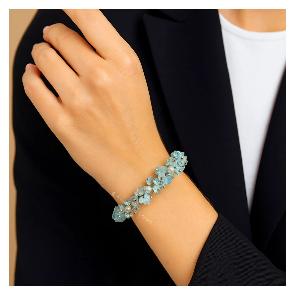 Aquamarine Chip Bracelet (Fuse)
