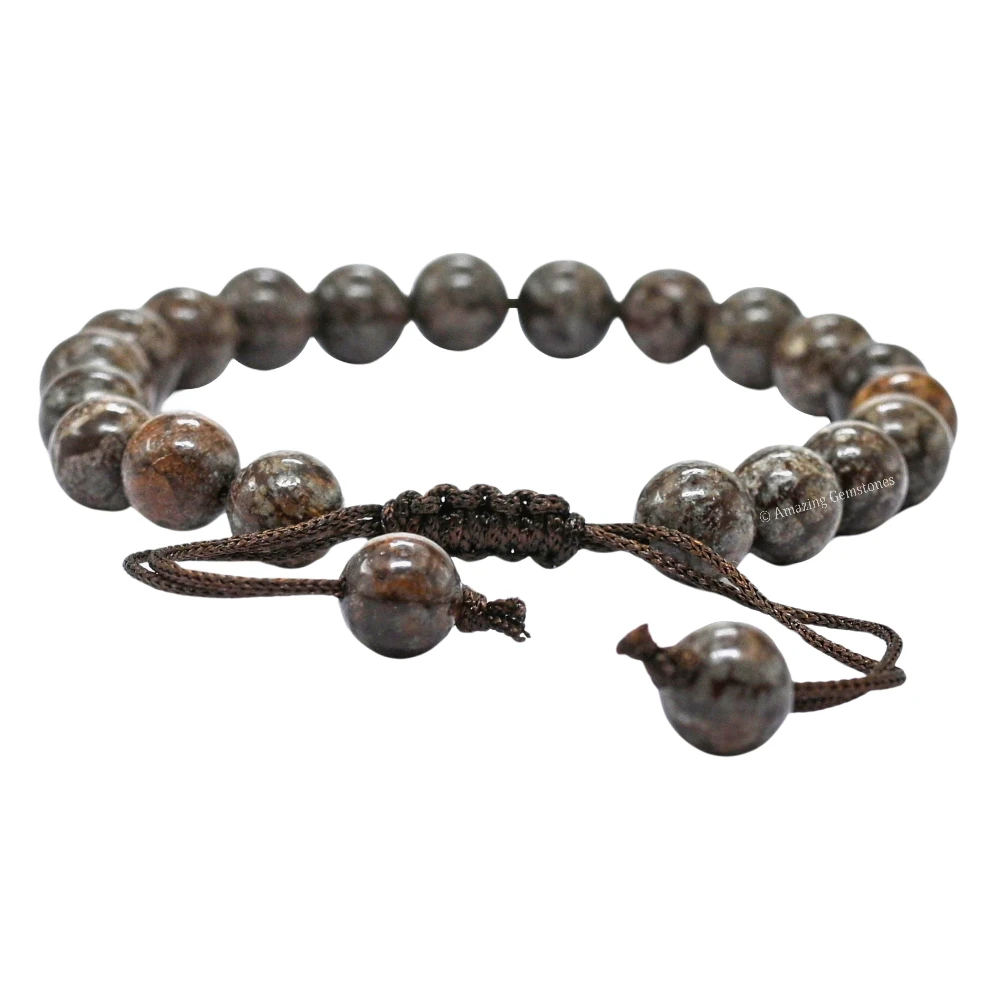 Brown Snowflake Obsidian Bracelet (Adjustable)