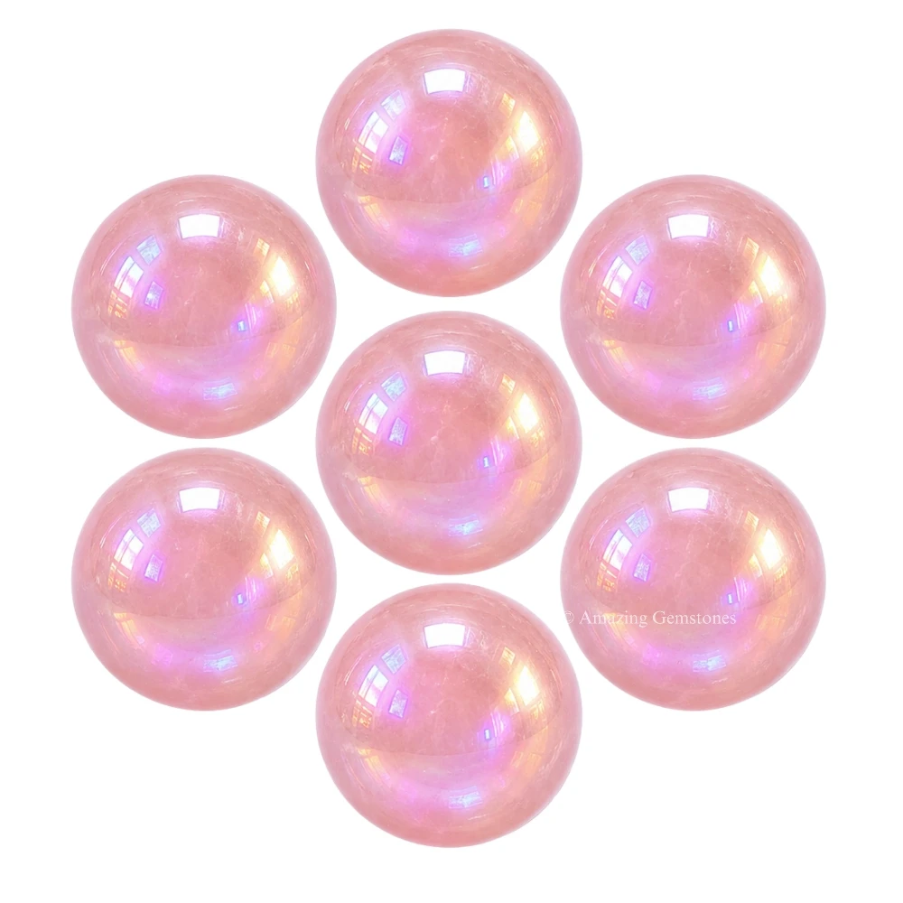 Angel Aura Rose Quartz Sphere (1 Inch)