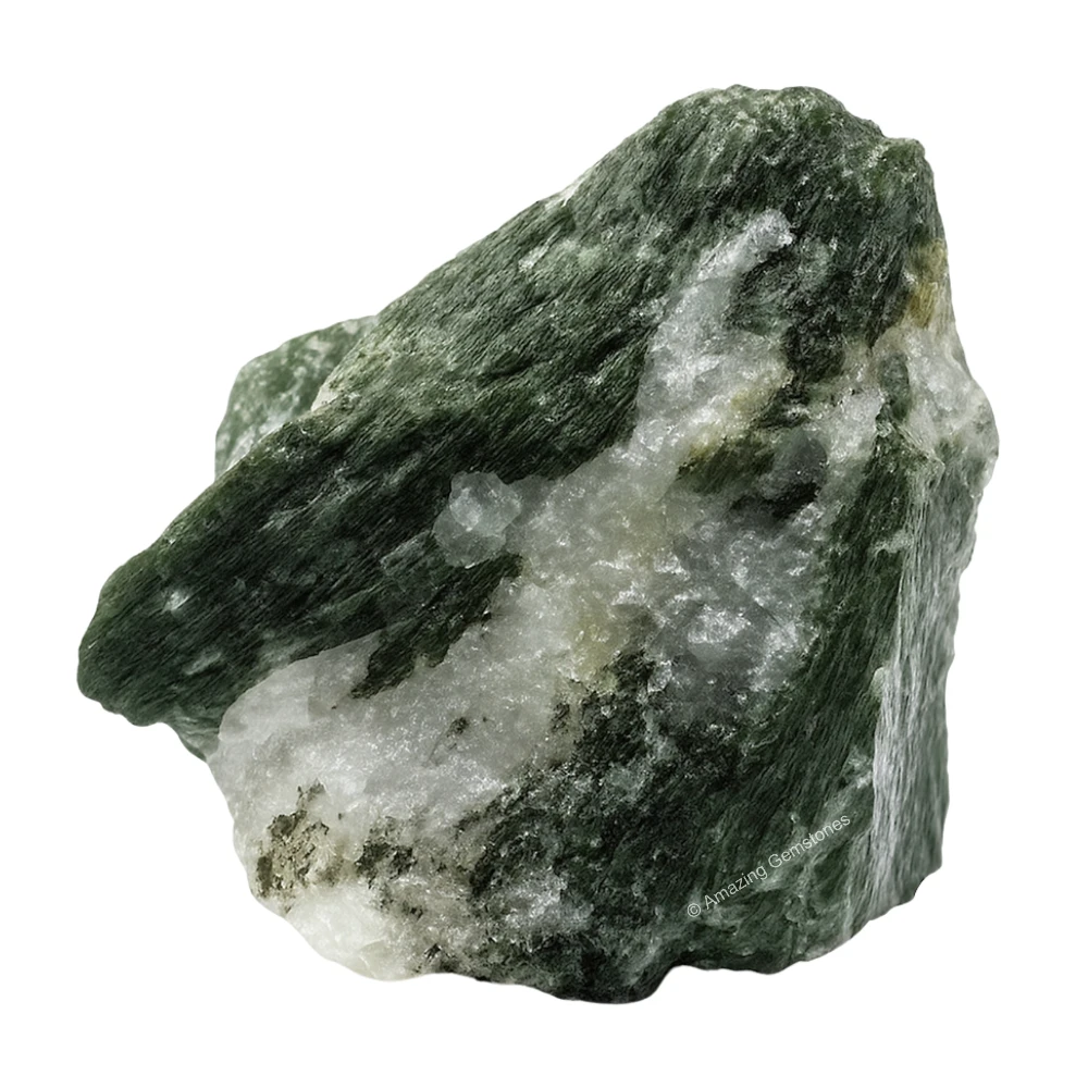 Green Tourmaline With Quartz Raw Crystals (2 Pieces)
