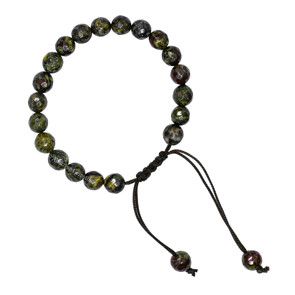 Dragon Bloodstone Bracelet (Faceted) (Adjustable)