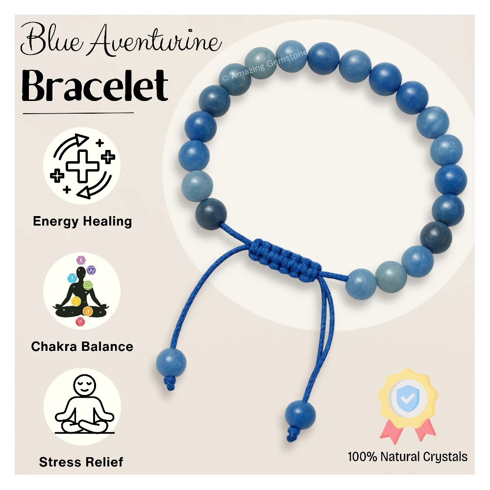 Blue Aventurine Bracelet (Adjustable)