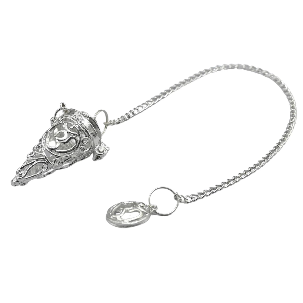 Copper Metal Pendulum - Silver Om Chamber Cone (MP106)