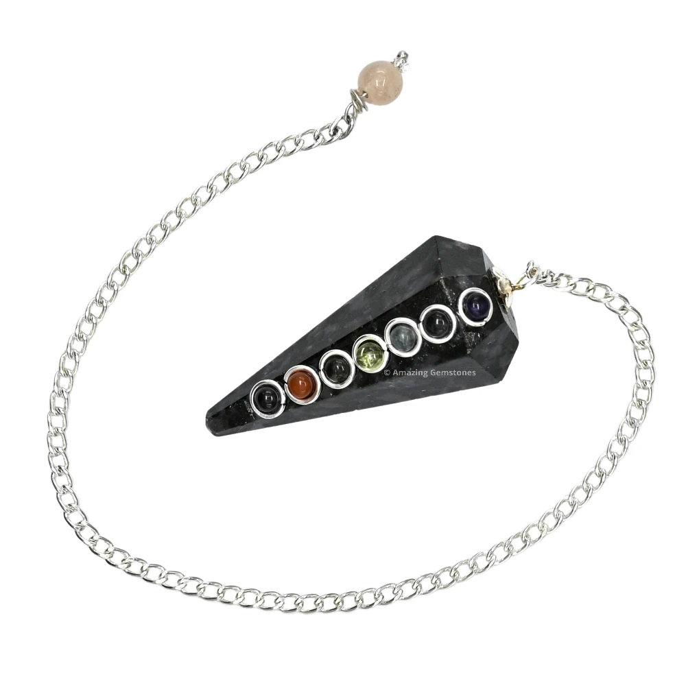Indigo Gabbro Chakra Crystal Pendulum