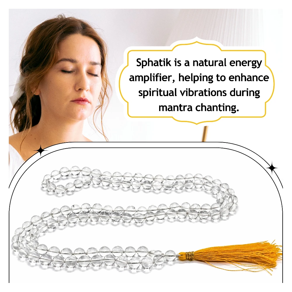 Sphatik Mala - AB Grade 7mm Beads (Hand Knotted)
