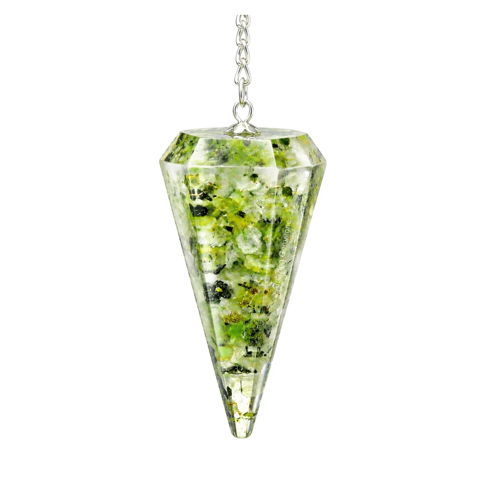 Prehnite Orgone Pendulum