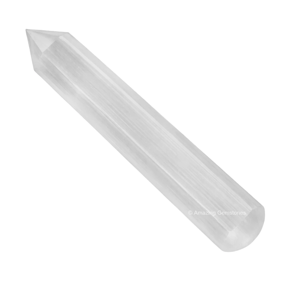Large Selenite Wand (Faceted)