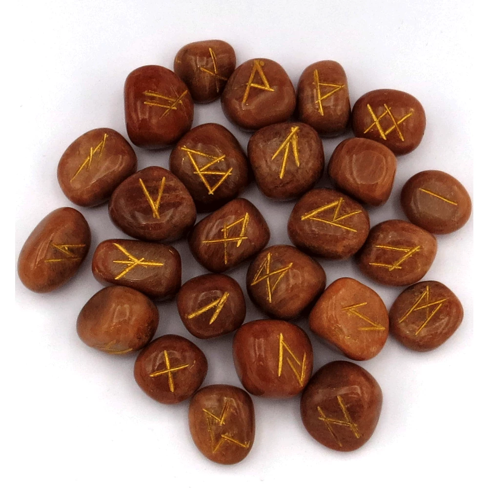 Peach Moonstone Rune Stones Set