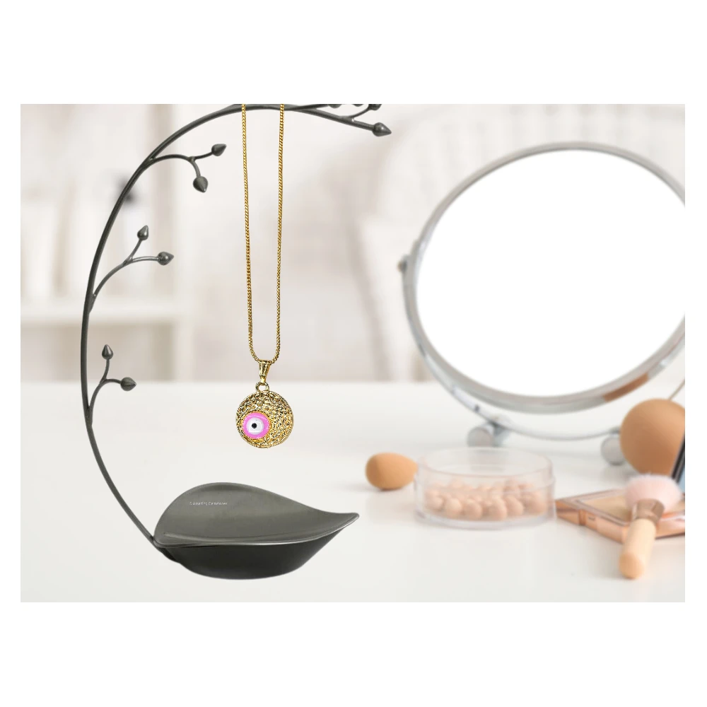 Pink Minimal Evil Eye Pendant