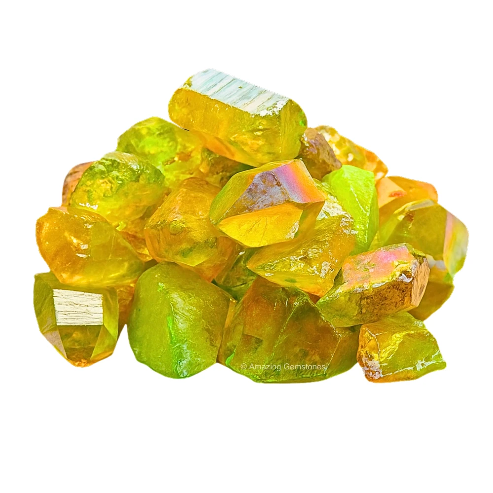Tangerine Apple Aura Quartz Raw Crystals (2 Pieces)