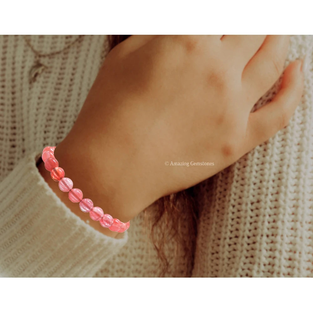 Cherry Quartz Bracelet (Adjustable)