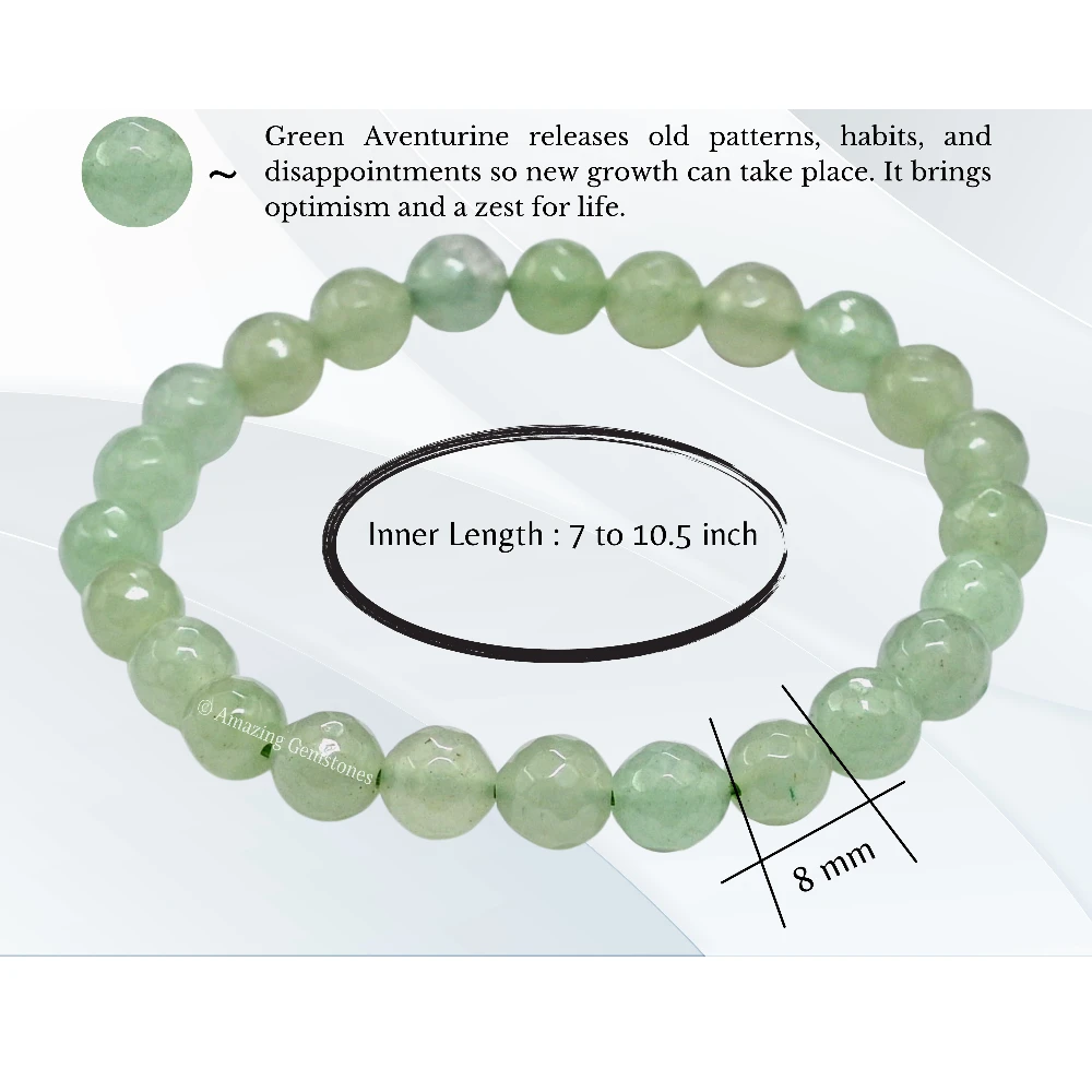 Green Aventurine Bracelet (Faceted-Stretchable)