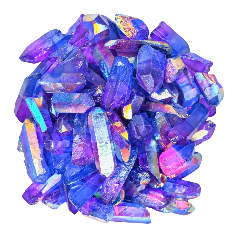 Amethyst Tanzine Aura Quartz Raw Crystal Points (1 LB)