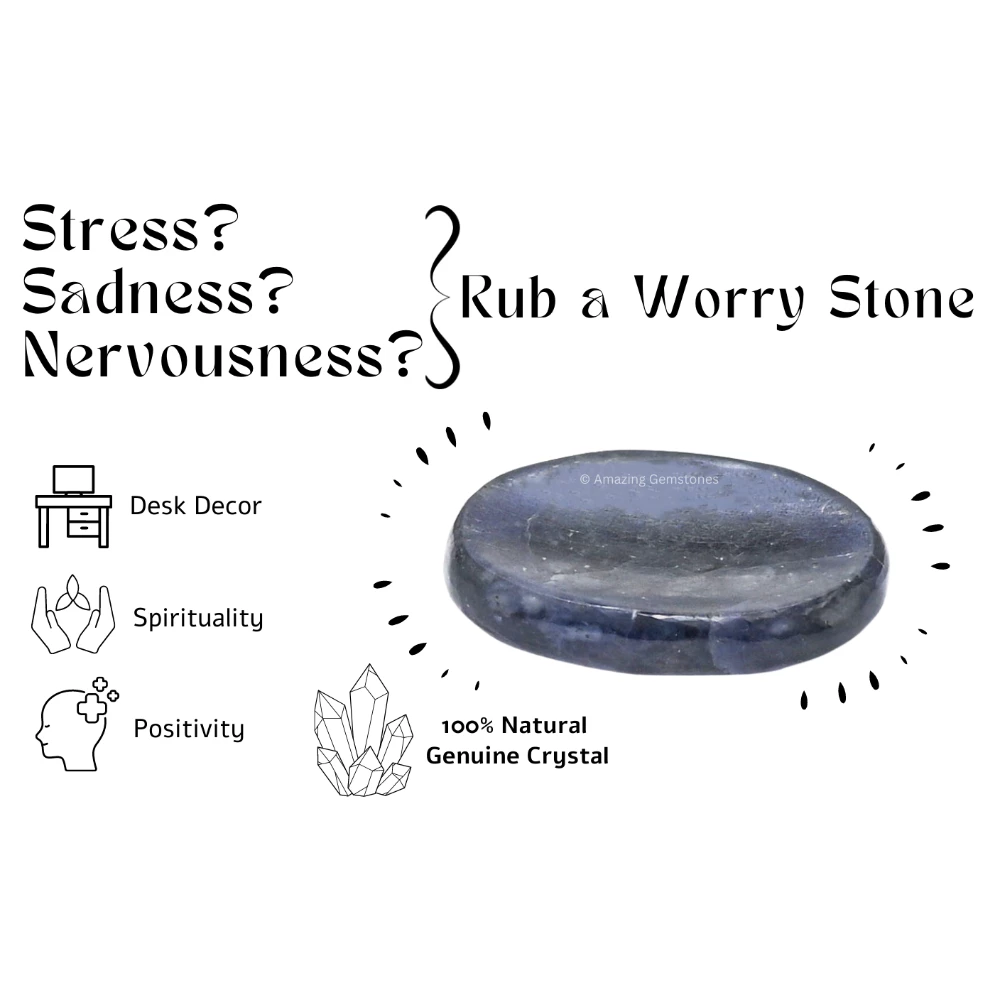 Iolite Worry Stone