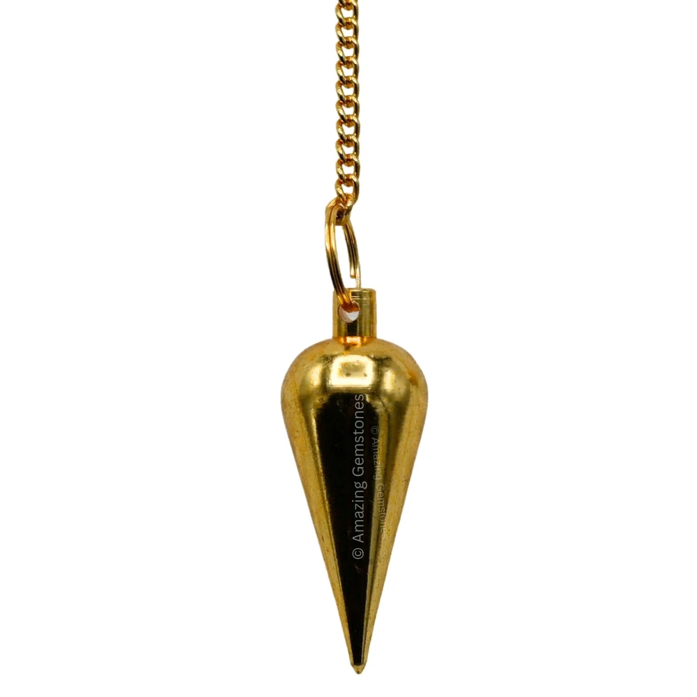 Copper Metal Pendulum - Gold Classic Cone with Dome (MP06)
