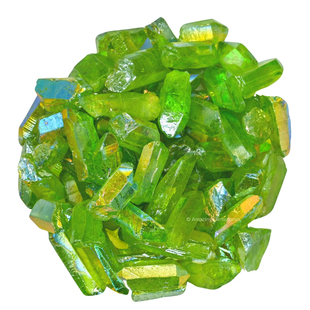 Apple Aura Quartz Raw Crystal Points (1 LB)