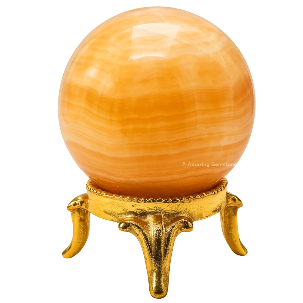 Yellow Calcite Sphere (1.5 Inch)