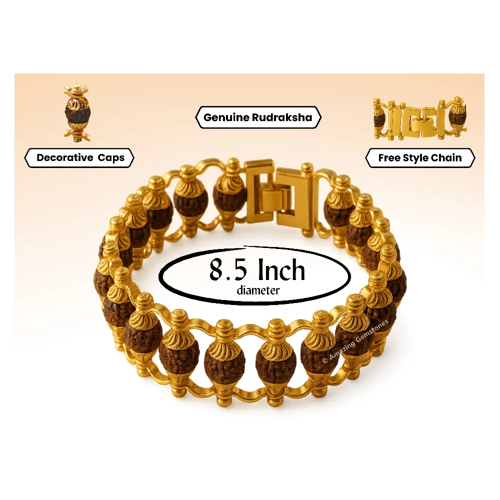 Rudraksha Bracelet (Classic Gold Chain)