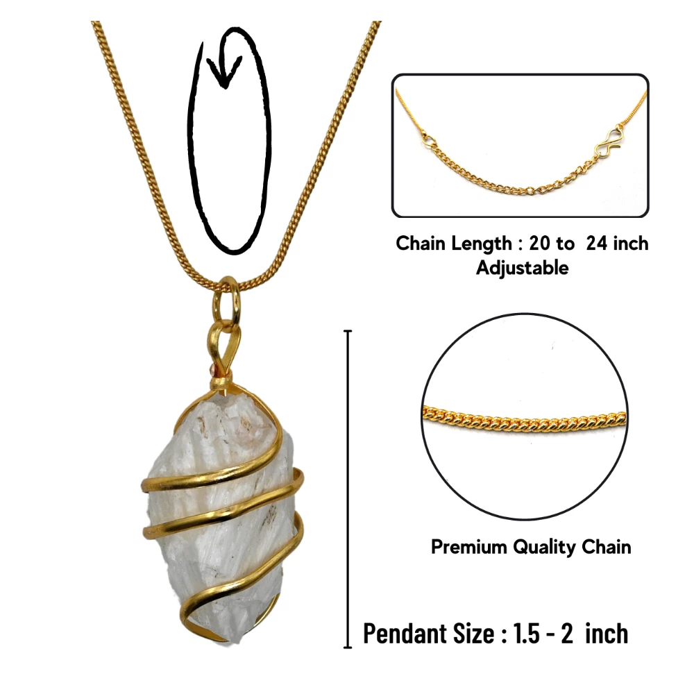 Scolecite Necklace - Raw Crystal (Gold)