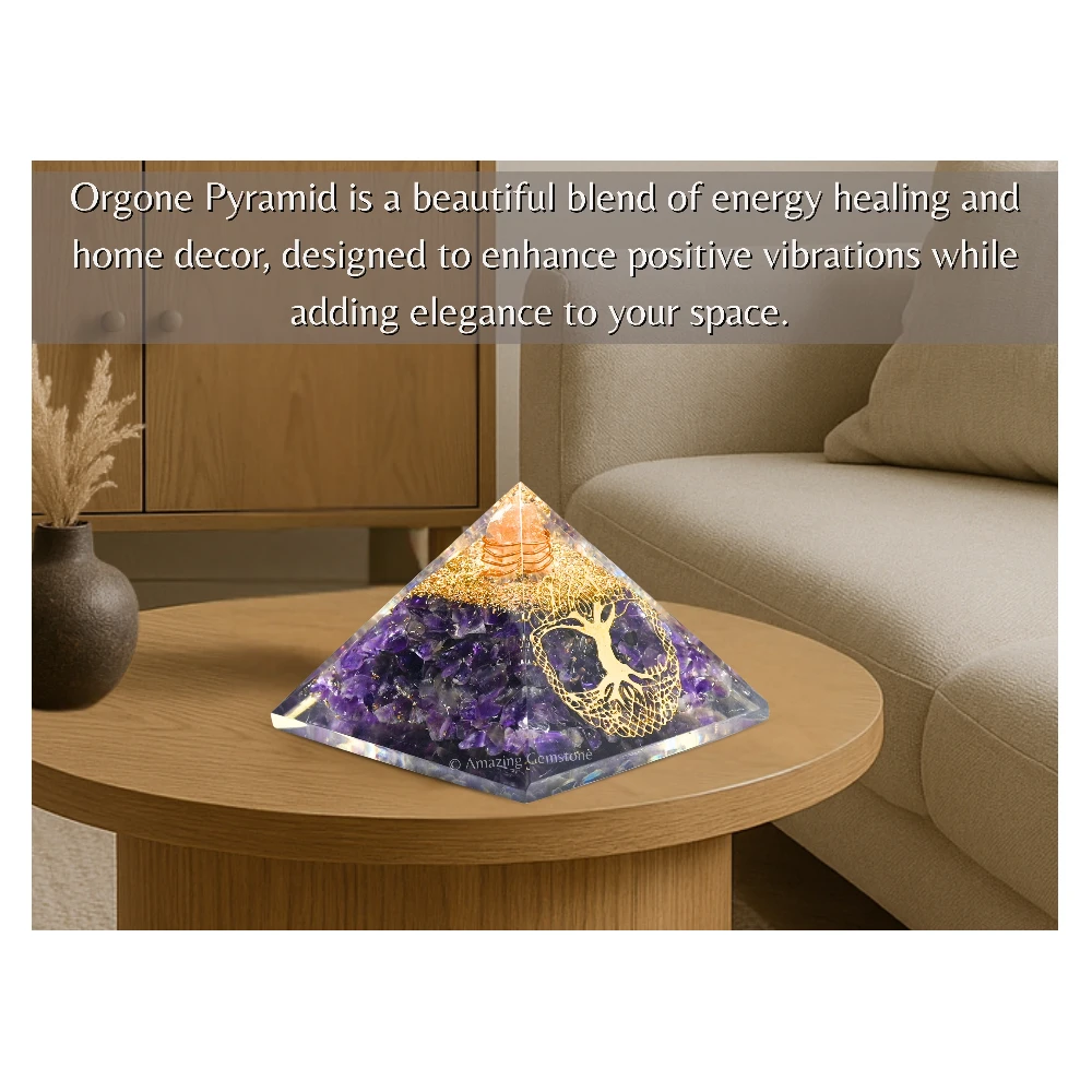 Amethyst Orgone Pyramid - Big Tree of Life